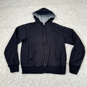 Vince Men's M Medium Black Hoodie Full Zip 100% Cotton Casual Preppy